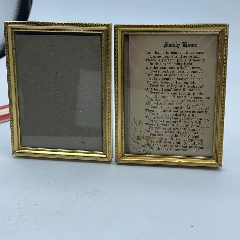 Set of 2 vintage gold colored picture frames 3 X 4”.
